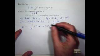 Basic line integral example [upl. by Eecyal]