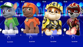 ROCKY 🆚 ZUMQ 🆚 RUBBER 🆚 MARSHALL 🆚 PAW PATROL TILES HOP EDM RUSH GAME 🎮 🎯 pawpatrol tileshop [upl. by Selway949]