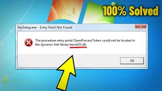 The Dynamic link library KERNEL32dll in Windows 7  How To Fix Error Entry Point Not Found ✅ [upl. by Valleau]