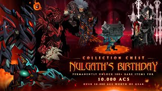 AQW Nulgath Collection Chest 2023 NEW ArchFiend Transcendence Additions AQWorlds [upl. by Oakie543]