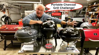 Portable Charcoal Grill Challenge Weber Jumbo Joe  SNS Travel Kettle  CG Akorn Jr Which is Best [upl. by Ingraham]