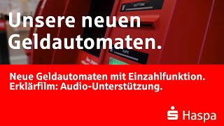 AudioUnterstützung  Hamburger Sparkasse  Neue Geldautomaten mit Einzahlfunktion [upl. by Hatokad]