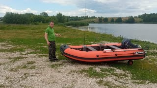 Kitt Boats 370 НДНД спуск на воду на транцевых колёсах [upl. by Inalaek]