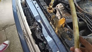 How to flush out rusty water in the radiator  Toyota Corolla Big body [upl. by Riesman]