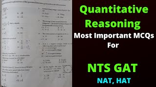 Quantitative Ability Most Important Questions  NTS GAT NAT HAT NAT  NTS GAT Preparation [upl. by Nnaillek400]