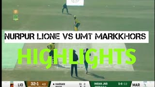 Nurpur Lions Vs Umt Markhor 1st Innings FULL highlights 😉 [upl. by Veneaux]