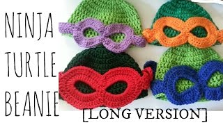 TMNT Beanie Childs Size  Crochet Tutorial Long Version [upl. by Ofilia]