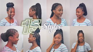 15 WAYS TO STYLE YOUR KNOTLESS BOX BRAIDS Quick and Easy  Beginner friendly [upl. by Dempsey419]