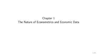 Wooldridge Econometrics for Economics BSc students Ch 1 Nature of Econometrics and Economic Data [upl. by Kenzi546]