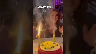 These 2 girls set Fireworks In A Restaurant Thinking They Were Cake cake sparklers [upl. by Anglim]