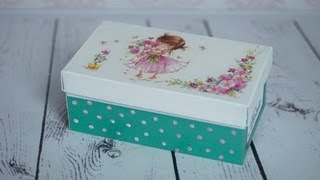 Decoupage tutorial  shoe box  DIY By Catherine [upl. by Ainoet15]