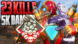 Pathfinder 23 KILLS and 5K Damage Apex Legends Gameplay Season 21 [upl. by Nilok]