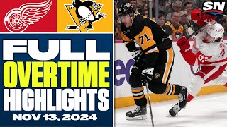 Detroit Red Wings at Pittsburgh Penguins  FULL Overtime Highlights  November 13 2024 [upl. by Yarased]