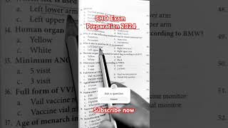 CHO Exam Preparation 2024  CHO Previous Year Question  CHO Nursing officer choexam motivation [upl. by Kendell]