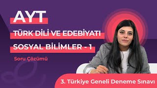 Endemik Yayınları 20232024 3 TG Deneme Sınavı AYT  TDE ve SOS1 Video Çözümlü Cevap Anahtarı [upl. by Rimidalb631]