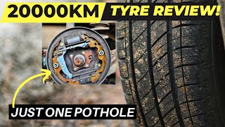 BEST CAR TYRE FOR INDIAN ROADS POTHOLES 20K REVIEW APOLLO AMAZER XP MRF YOKOHAMA Michelin XM2 [upl. by Zitella]