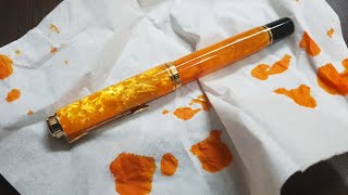 Pelikan M600 Vibrant Orange Fountain Pen Review [upl. by Algernon112]