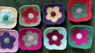 How to crochet a flower granny square  Easy tutorial [upl. by Mariand]