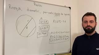 Rrethi rrezja diametri perimetri korda dhe syprina [upl. by Ehgit]