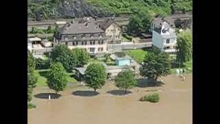 Hochwasser in StGoar und St Goarshausen am Rhein [upl. by Nylarej]