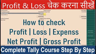 How to Check Profit amp Loss  Net Profit  Gross Profit in Tally ERP  Hindi [upl. by Anirdua348]