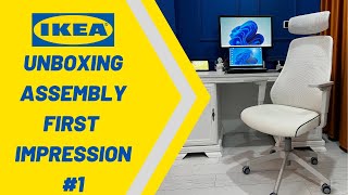 IKEA MATCHSPEL Part1 Unboxing Assembly First Impression Step by Step Installation Gaming Chair [upl. by Barrie]