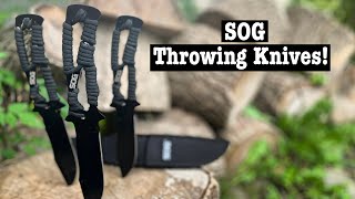 SOG Knife Review  KNIFE THROWING [upl. by Jacky691]