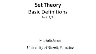 Jarrar Set Theory Part12 [upl. by Assirrem]