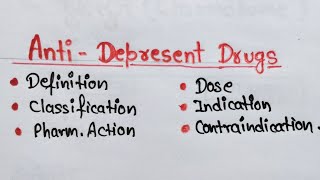 Anti Depresent Drugs Ch4  Pharmacology DPharma 2nd antidepressant pharmacology dpharma [upl. by Conan835]