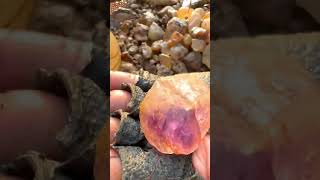 Wow Finding Natural Amethyst Crystal Carnelian Gemstones By Mining Hand In The River [upl. by Teirtza]