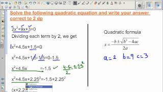 Solving quadratic equation algebraically numerically and graphically [upl. by Wye]