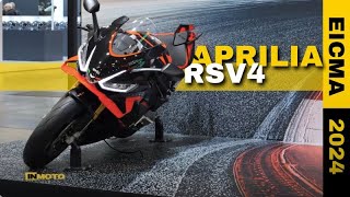 Aprilia RSV4 più cavalli e elettronica predittiva  EICMA 2024 [upl. by Akinahc526]