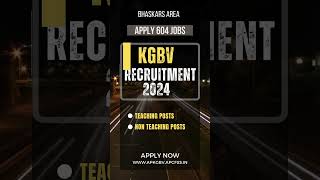 KGBV Recruitment 2024 Principal PGT CRT Part Time Teacher Jobs kgbvjobs apjobs trending [upl. by Akcirahs]