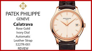 Patek Philippe Calatrava Sweep Seconds Rose Gold Ivory Dial 5227R001  REVIEW [upl. by Odlabu]