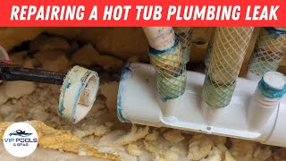 Repairing a Hot Tub Pipe Leak  How to Fix a Hot Tub Plumbing Leak  Hot Tub Repairs [upl. by Tove742]