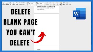 How to delete a Blank Page you cant delete in Word 2024 [upl. by Suoirtemed]