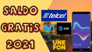 CÓMO TENER SALDO GRATIS TELCEL ATYT MOVISTAR UNEFON 2021  RECARGAS GRATIS 2021 [upl. by Nnawaj]