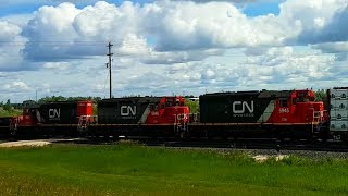 Main Line Freight Locals and SD403 CN Shunters Operating In Winnipeg 06192017 [upl. by Alac]