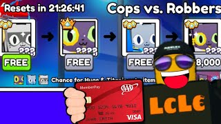 i got EVERY HUGE amp TITANIC amp COMPLETED the COPS vs ROBBERS PACK Pet Sim 99 [upl. by Ysiad]