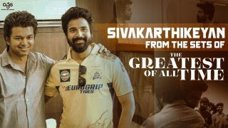 Sivakarthikeyan from the sets of The GOAT  Thalapathy Vijay  Venkat Prabhu  AGS Entertainment [upl. by Jeffrey]