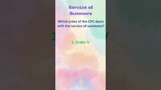 Service of summons  AIBE previous paper questions from CPC 1908  Order 5 [upl. by Felicie631]