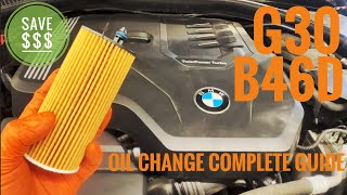 BMW Engine oil service G30 B46D 2019  2022 Complete Guide With Oil Reset [upl. by Fabron]