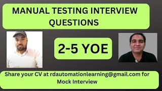 Manual Testing Interview For Experienced Testing Interview Questions [upl. by Gallard]