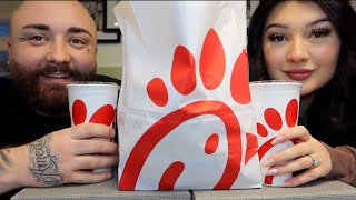 ChickFilA Mukbang  Karlee amp Josh QampA [upl. by Nagorb682]