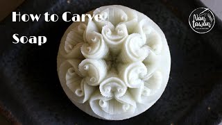 White color soap carving how to carve step by step ソープカービング [upl. by Adella]