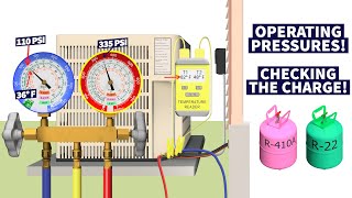 R22 and R410A Operating Pressures on Air Conditioners Checking the Charge [upl. by Urbanna]