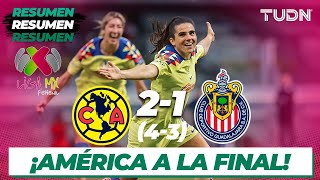 Resumen y goles  América 4 21 3 Chivas  Liga MX Femenil  Semis  TUDN [upl. by Brade455]