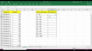 Excel Class Intervals using CountIFs function [upl. by Llirret550]