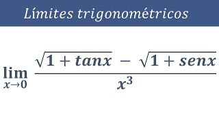 limite raíz 1tanx menos raiz 1senx entre x 3 Limites Trigonométricos con Raíces Cuadradas [upl. by Pfister]