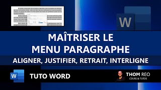 GÉRER les PARAGRAPHES dans WORD  interligne retrait espacement Tutoriel Office [upl. by Rodina653]